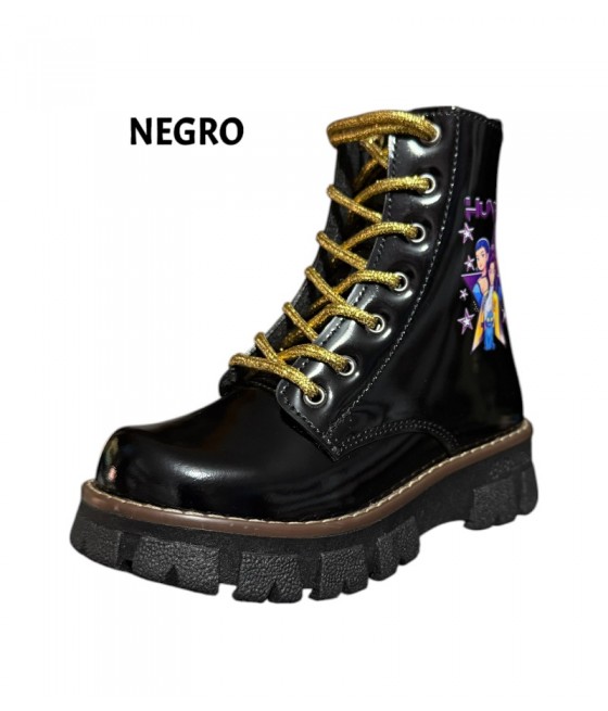BOTAS NIÑA CHAROL B7-KPOP...
