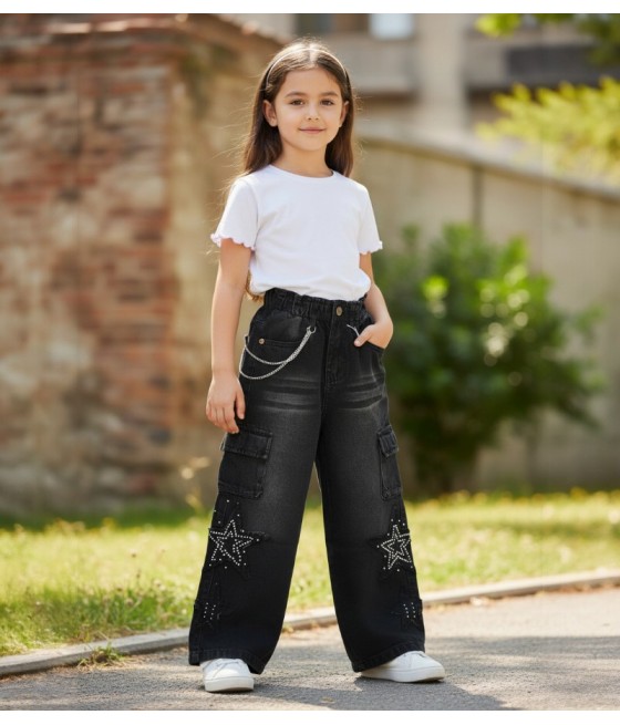 PANT JEANS NIÑA CARGO STAR...