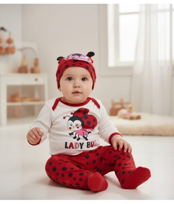 CONJ CAJA ALGODON LADYBUG...